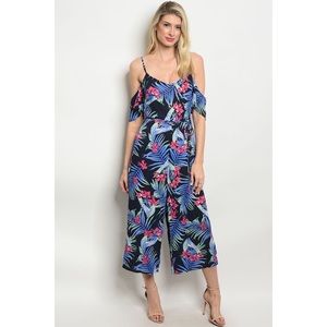 Navy Floral Jumpsuit